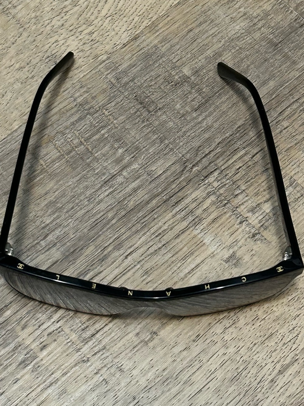 CHANEL 5418-A Authentic Black Sunglasses with Gold Lettering